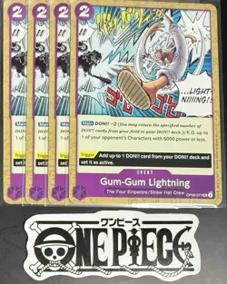 4x One Piece OP09-077 UC - Gum-Gum Lightning - EN - Regular - Playset - NM/M - Image 1