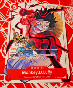 One Piece Card Game Carte 3rd Anniversary Monkey D. Luffy ST01-012 English NM - Image 1