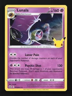 Lunala 015/025 Celebrations English Pokemon Card TCG - Image 1