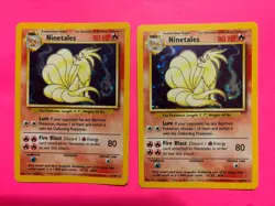 PAIR OF POKEMON CARDS -NINETAILS HOLO BASE SET VINTAGE CARDS COOL LOOK!! - Image 1