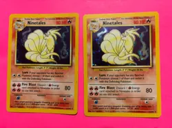 PAIR OF POKEMON CARDS -NINETAILS HOLO BASE SET VINTAGE CARDS COOL LOOK!! - Image 2