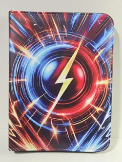 4-Pocket Lightning Ring Trading Card Binder – 400 Card Capacity, Waterproof TCG - Image 1