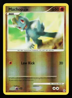Machop 86/130 Reverse Holo Diamond & Pearl Pokemon Card - Image 1