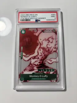 PSA 9 Mint Luffy Winner Film Gear 5 Promo English One Piece Card 2024 #061 - Image 1