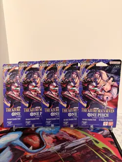 One Piece Card Game Azure Sea's Seven OP-14 Sleeved Booster Packs Lot of 5💥 - Image 1