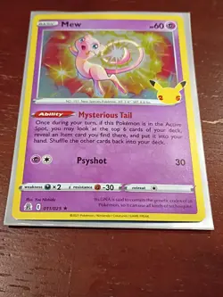 Mew Holo Rare Celebrations 011/025 New TCG Card Sword & Shield Foil 2021 - Image 3