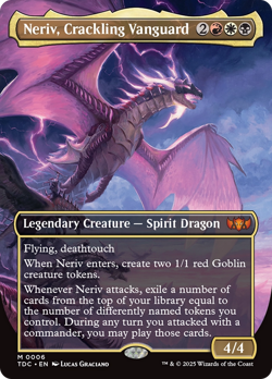 Neriv, Crackling Vanguard (Borderless) Tarkir: Dragonstorm Commander - Near Mint - Image 1