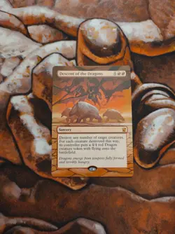 Magic the Gathering Descent of the Dragons Hand Painted Unique Custom MTG Alter - Image 1