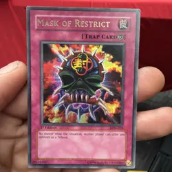 Yugioh Mask Of Restrict 1st Edition Ultra Rare LON-018 - Image 1