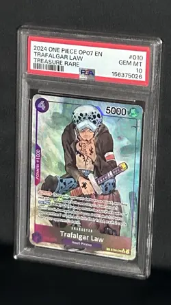 2024 ONE PIECE OP07 EN TRAFALGAR LAW TREASURE RARE PSA 10 GEM MINT - Image 2