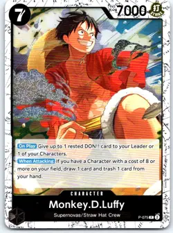Monkey.D.Luffy (Pirate) P-075 Premium Booster -The Best- Vol. 2 One Piece NM - Image 1