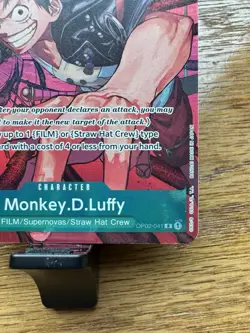 ONE PIECE Monkey D. Luffy OP02-041 Alt Art Paramount War English Never Played NM - Image 5