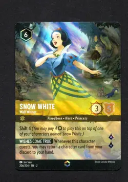 2023 Disney Lorcana Rise of the Floodborn Snow White Enchanted 206/204 NM - Image 1