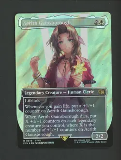2025 MTG Final Fantasy EN Borderless Surge Foil #0519 Aerith Gainsborough #1 - Image 1