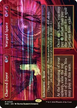 Charred Foyer (Borderless Foil) - Duskmourn DSK - Rare - MTG Magic Pack fresh - Image 1