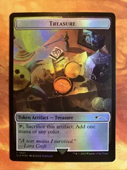MTG Foil Treasure Token (1507) Secret Lair: X Tomb Raider Near-Mint!! - Image 1