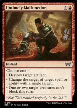 Untimely Malfunction 161 Duskmourn: House of Horror Magic: The Gathering NM - Image 1