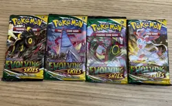 Pokemon Evolving Skies Booster Pack Art Set 4 Rayquaza Umbreon Sylveon Duraludon - Image 1