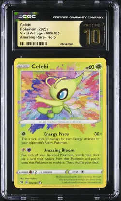 CGC 10 Celebi 009/185 Amazing Rare Holo Vivid Voltage Pokemon Pristine - Image 1