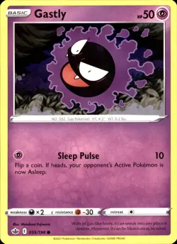 Gastly 055/198 Common - Pokemon SWSH06: Chilling Reign NM - Image 1