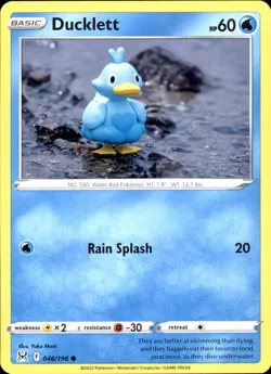 Ducklett 046/196 Common - Pokemon SWSH11: Lost Origin 2022 NM - Image 1
