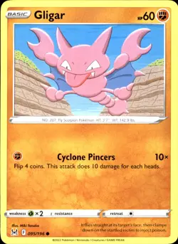 Gligar 095/196 Common - Pokemon SWSH11: Lost Origin 2022 NM - Image 1