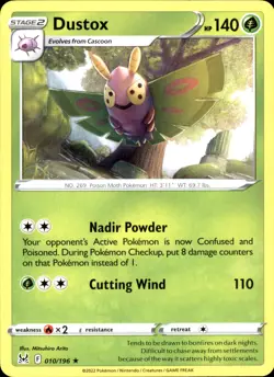 Dustox 010/196 Rare - Pokemon SWSH11: Lost Origin 2022 NM - Image 1