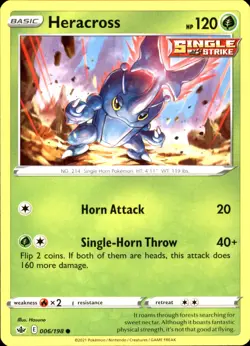Heracross 006/198 Common - Pokemon SWSH06: Chilling Reign NM - Image 1
