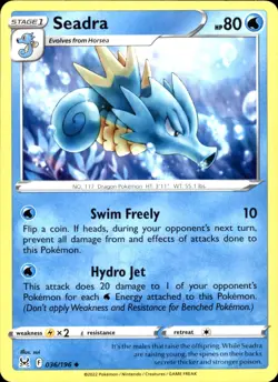 Seadra 036/196 Uncommon - Pokemon SWSH11: Lost Origin 2022 NM - Image 1