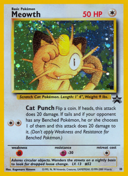 Meowth (10) Wizards of the Coast: Black Star Promos​ - Moderately Played Pokemon - Image 1