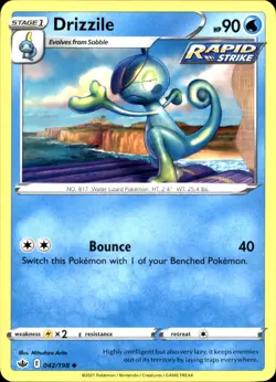Drizzile 042/198 Uncommon - Pokemon SWSH06: Chilling Reign NM - Image 1