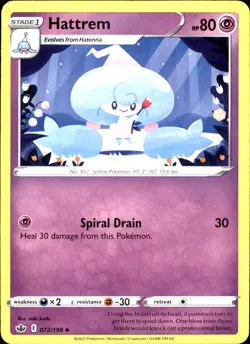 Hattrem 072/198 Uncommon - Pokemon SWSH06: Chilling Reign NM - Image 1