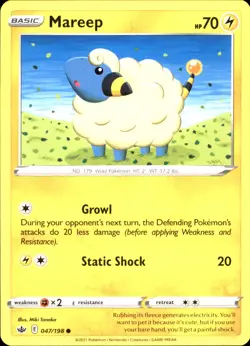 Mareep 047/198 Common - Pokemon SWSH06: Chilling Reign NM - Image 1