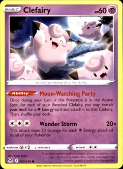 Clefairy 062/196 Common - Pokemon SWSH11: Lost Origin 2022 NM - Image 1