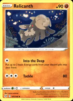 Relicanth 101/196 Uncommon - Pokemon SWSH11: Lost Origin 2022 NM - Image 1