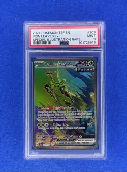 2024 Pokemon TEF EN Iron Leaves Ex Special Illustration #203 PSA 9 - Image 1