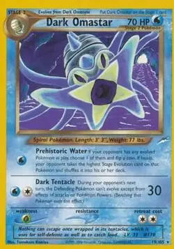 Dark Omastar (19/105) Neo Destiny Unlimited​ - Moderately Played Pokemon TCG - Image 1