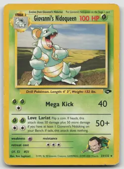 Giovanni's Nidoqueen 23/132 Rare Gym Challenge Pokemon Unlimited Heavily Played - Image 1