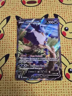 Pokemon Honchkrow V 162/172 Brilliant Stars Ultra Rare Full Art Holo 200 HPClean - Image 1