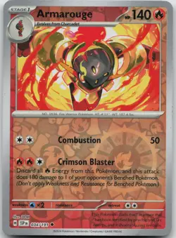 Armarouge 034/191 Uncommon Surging Sparks Pokemon Reverse Holo Near Mint - Image 1