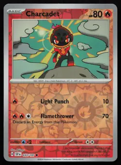 Charcadet 033/191 Common Surging Sparks Pokemon Reverse Holo Near Mint - Image 1