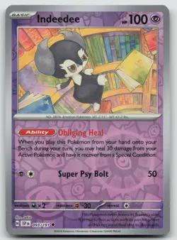 Indeedee 093/191 Uncommon Surging Sparks Pokemon Reverse Holo Near Mint - Image 1
