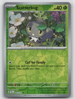 Scatterbug 005/191 Common Surging Sparks Pokemon Reverse Holo Lightly Played - Image 1