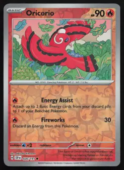 Oricorio 026/191 Common Surging Sparks Pokemon Reverse Holo Lightly Played - Image 1