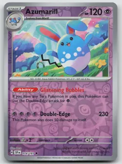 Azumarill 074/191 Uncommon Surging Sparks Pokemon Reverse Holo Near Mint - Image 1