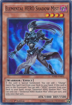 Elemental Hero Shadow Mist SDHS-EN001 - Super Rare - Lightly Played 1st Edition - Image 1