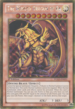 The Winged Dragon of Ra PGLD-EN031 - Gold Secret Rare - Lightly Played Unlimited - Image 1