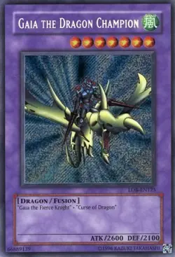 Gaia the Dragon Champion LOB-EN125 - Secret Rare - Near Mint Unlimited YuGiOh! T - Image 1