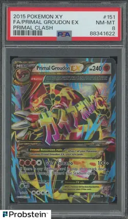2015 Pokemon XY Primal Clash #151 Primal Groudon Ex Fa PSA 8 NM-MT - Image 1