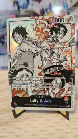 Bandai One Piece CCG Luffy & Ace Leader ST30-001 6000 parallel EN 🔥🔥 Mint Rare - Image 1